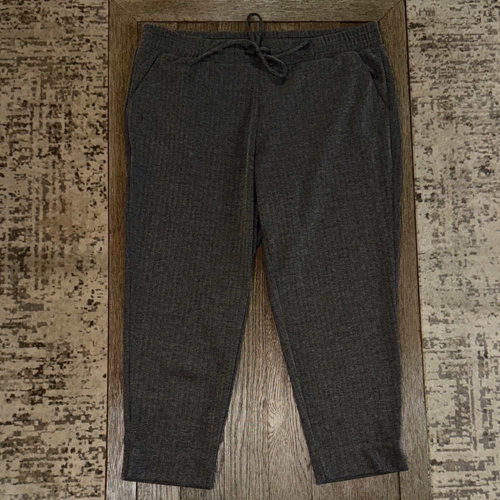 Torrid Herringbone Drawstring Pull-On Trouser Grey Heather